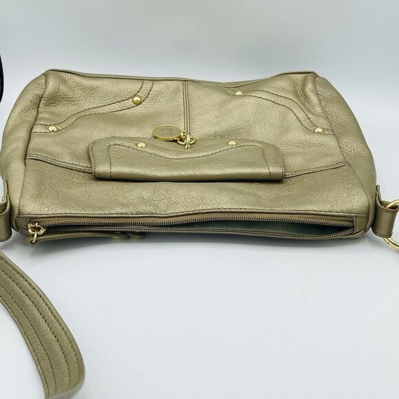 Stone Mountain Shoulder Bag Gold Soft Faux Leather Purse Adjustable Small - Picture 14 of 14